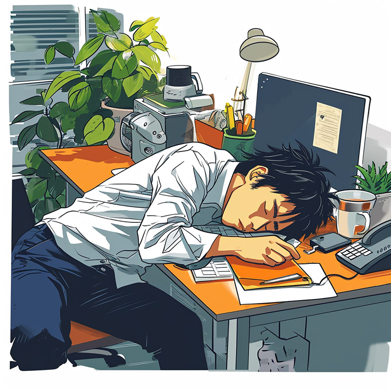 Office Worker Taking a Power Nap