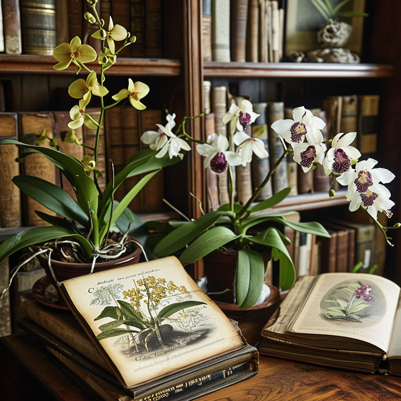 Orchids and Antique Books