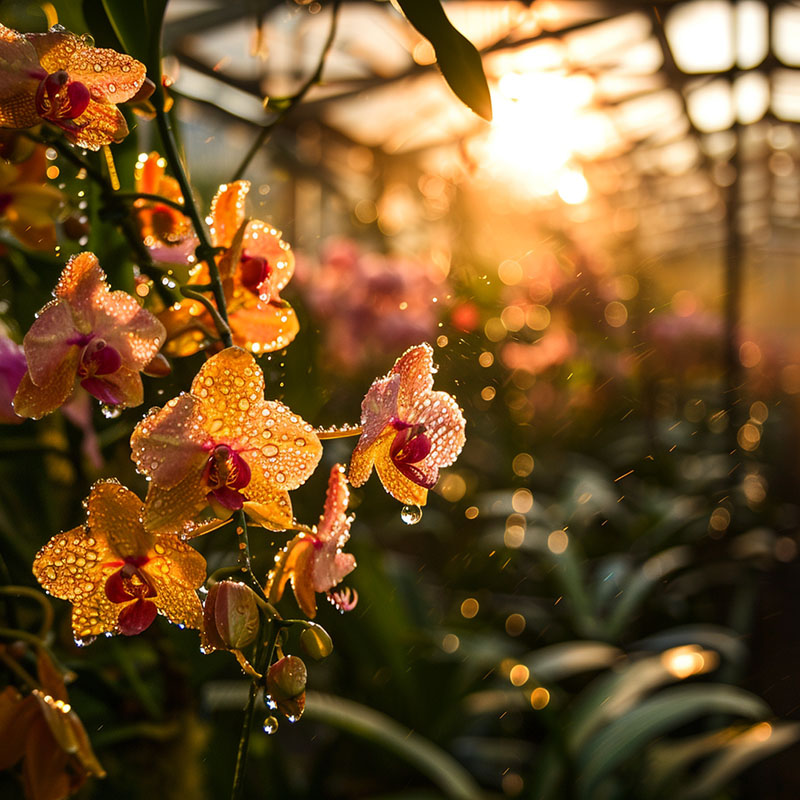 Orchid Greenhouse at Dawn