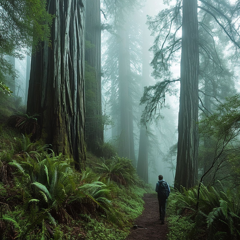 Fog Enveloped Redwood Forest