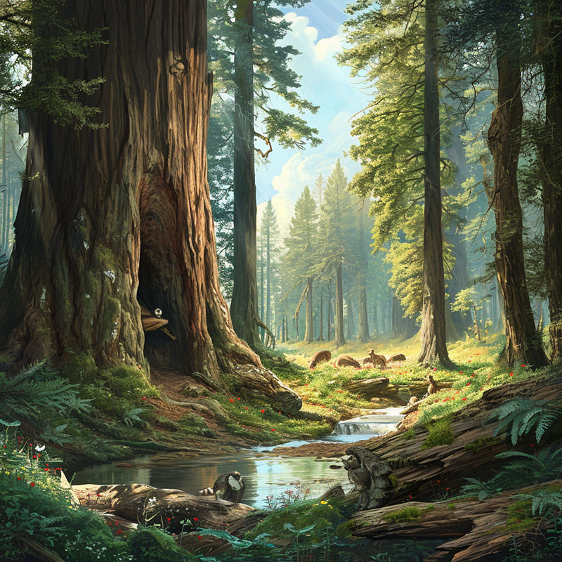 Wildlife Habitat in a Redwood Ecosystem