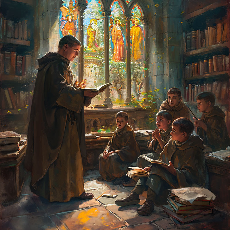 Saint Anthony Teaching in a Monastery