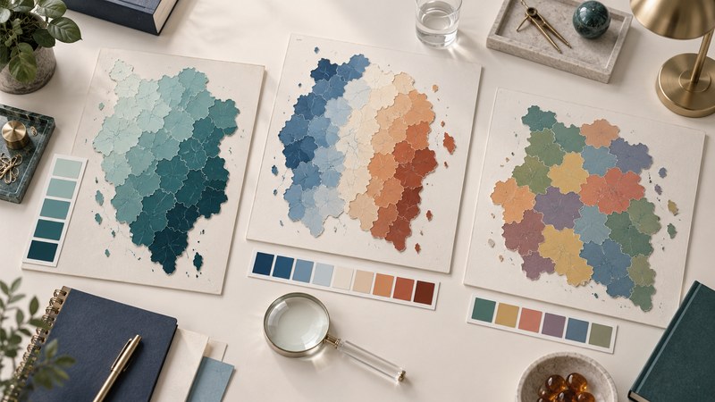 Three conceptual maps show sequential, diverging, and categorical colors beside matching palette swatches.