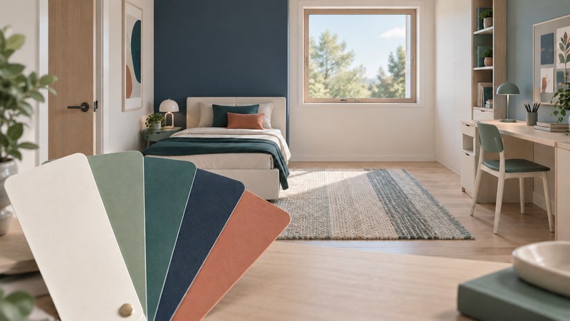 Color samples beside a child's room.