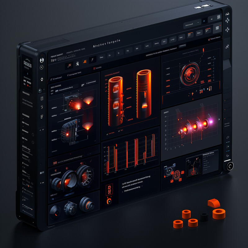 A futuristic control panel with advanced technology and sleek design.