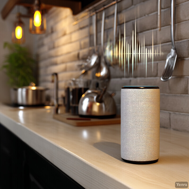 A kitchen counter and surrounding area featuring various appliances and utensils.