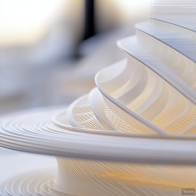 A close-up view of a 3D printed object featuring intricate details and textures.