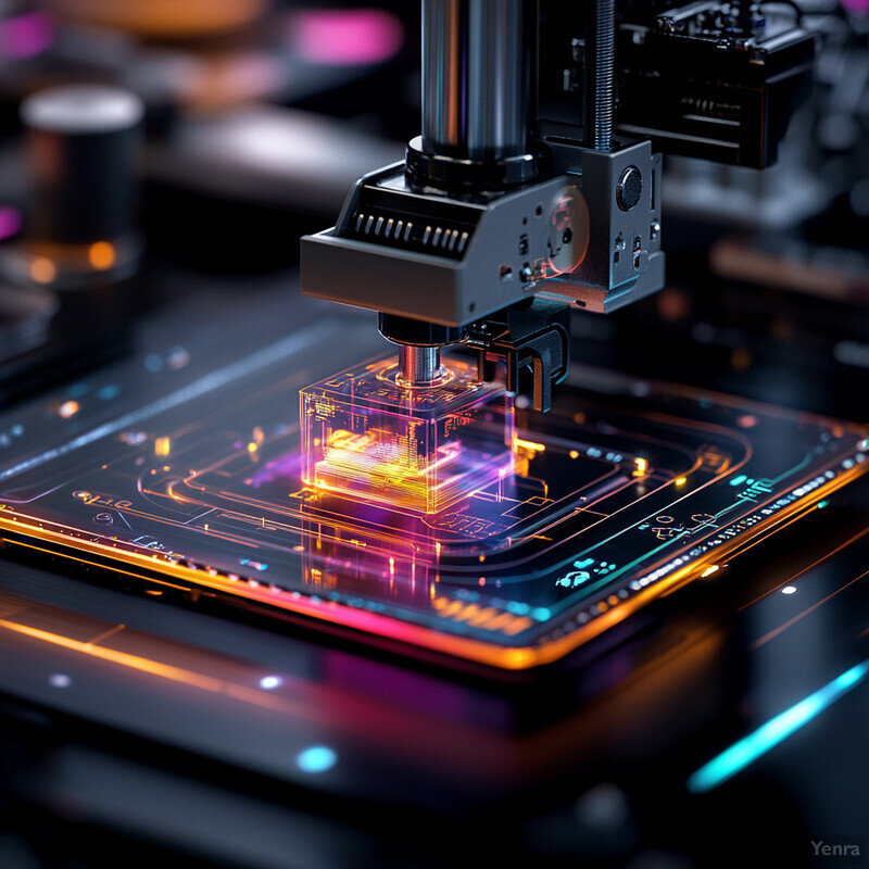 Advanced 3D printing machine with transparent build plate and sleek design.