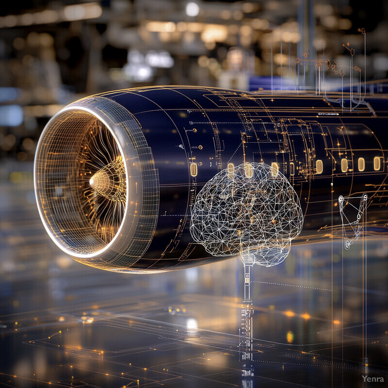 A complex CFD model featuring a large cylindrical component with gold-colored interior and blue exterior, surrounded by smaller objects such as wires and tubes.