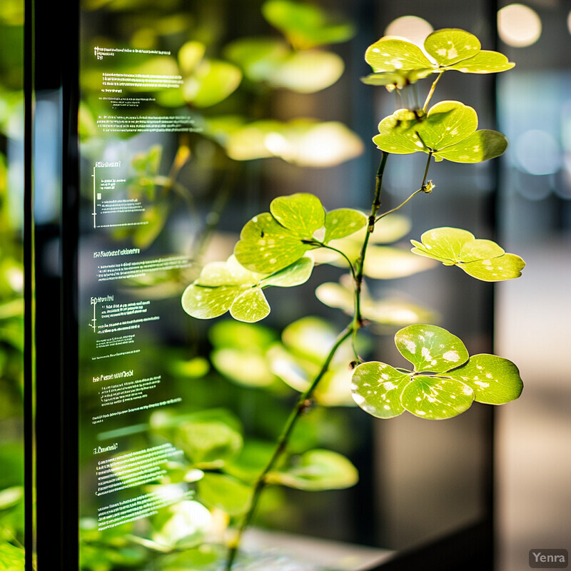 Indoor setting with green plants and black frames