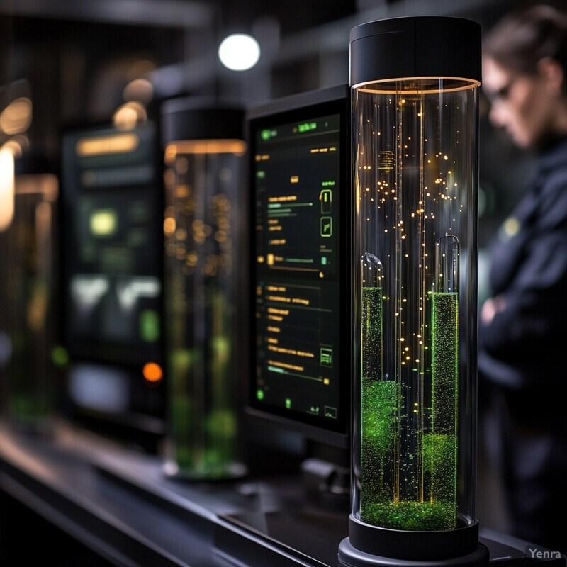 Row of computer monitors displaying real-time water quality data.