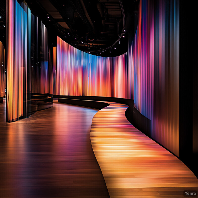 A modern art gallery or museum with a striking design and vibrant colors.