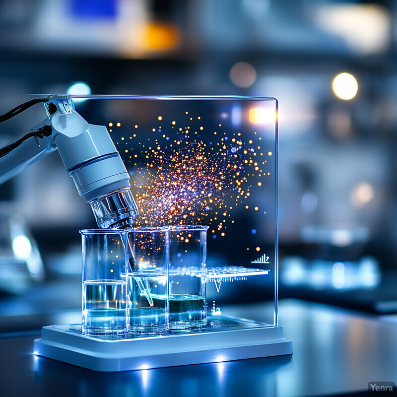 A microscope is being used to analyze samples in petri dishes.