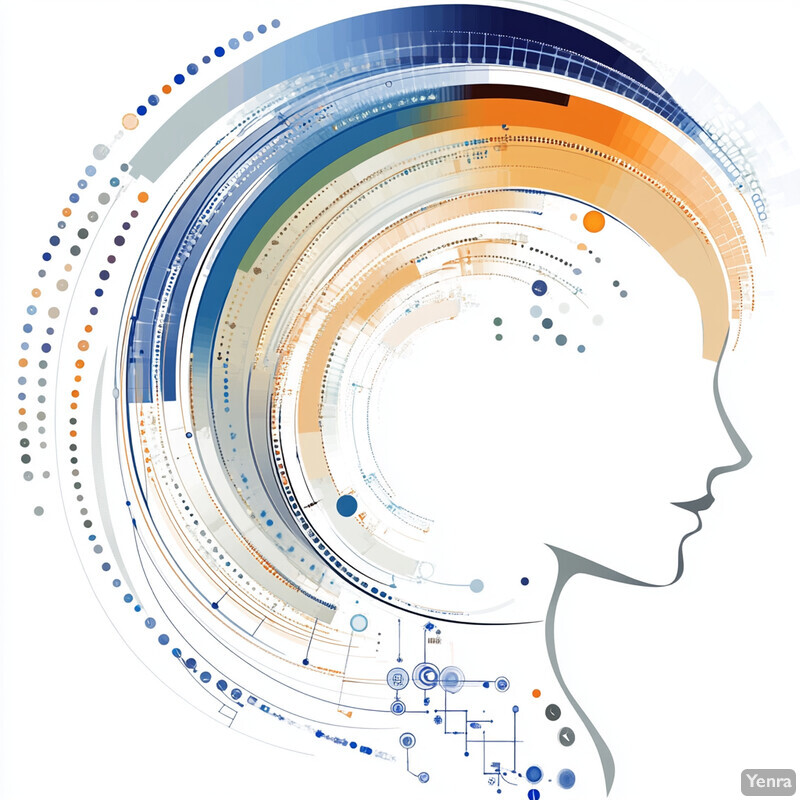 An abstract representation of a human brain with geometric shapes and lines, possibly related to data analysis or cognitive processes.