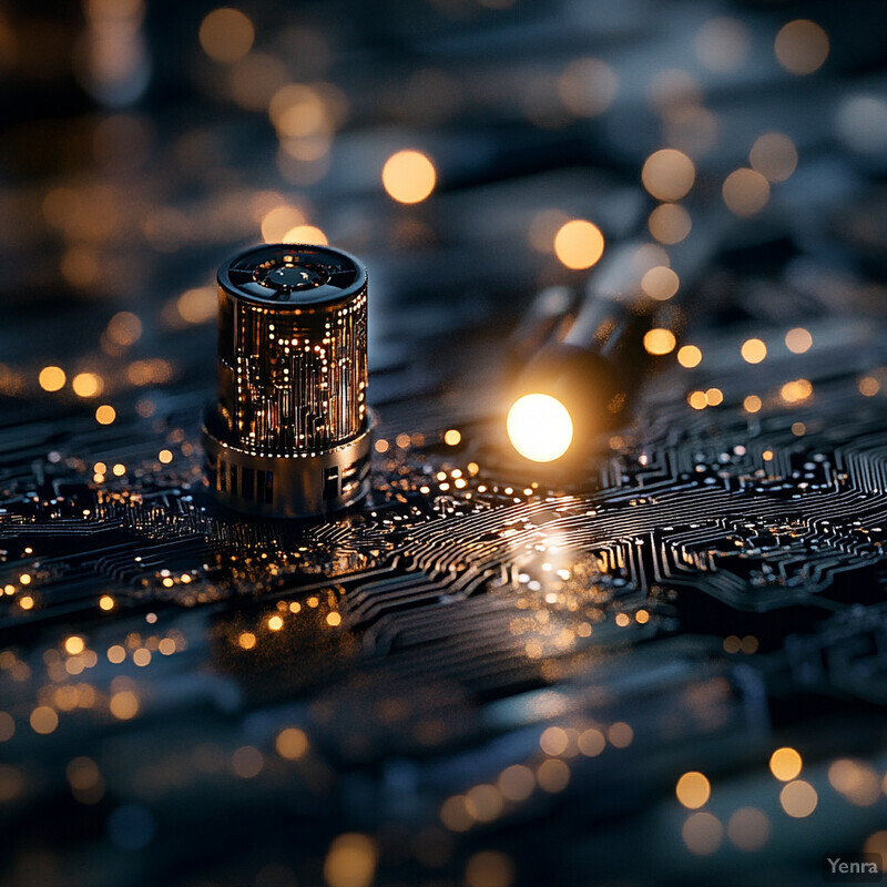 The image shows a circuit board with various electronic components and wires.