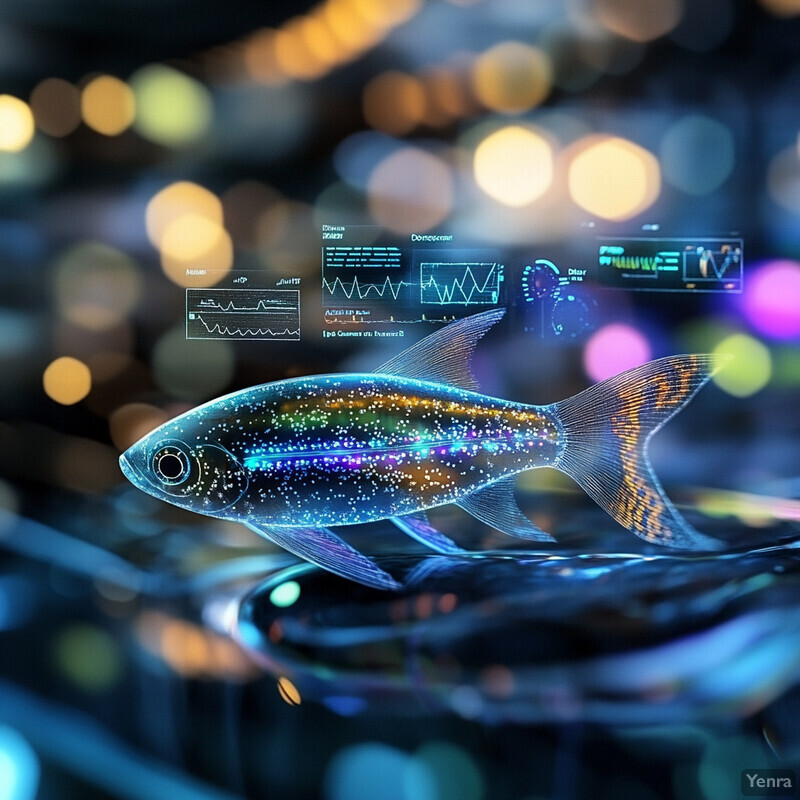 Precision medicine for aquatic species: A futuristic representation of cutting-edge technology.