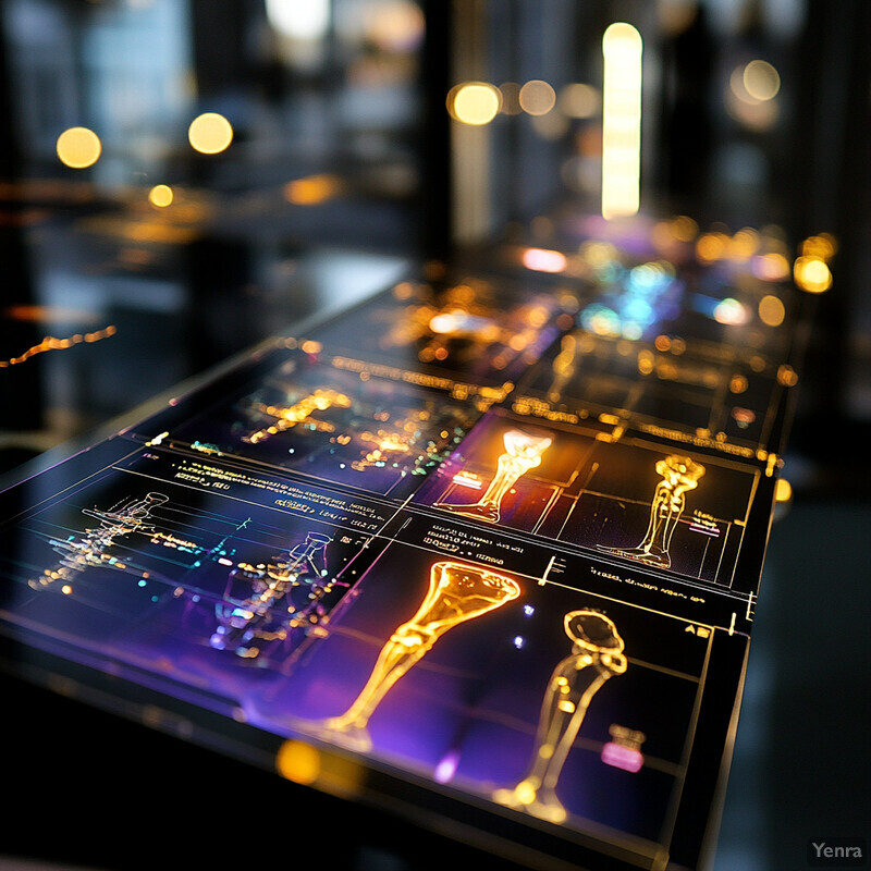 An interactive table with data visualization tools on its surface.