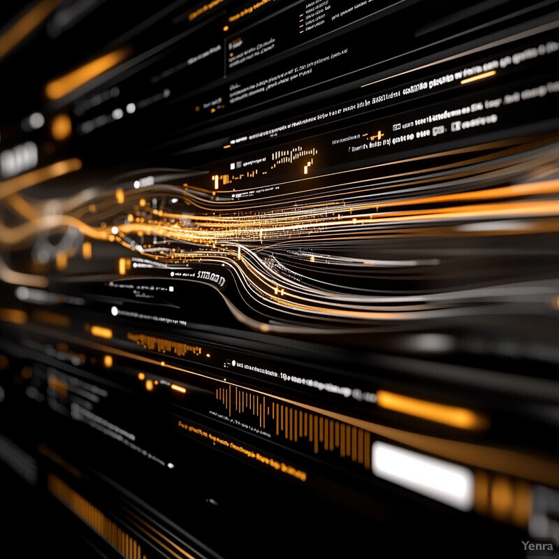 An abstract representation of longitudinal data analysis featuring a complex network of interconnected lines and nodes in black, white, and orange.