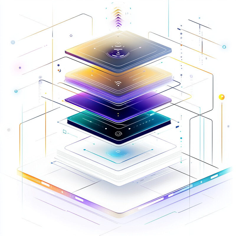 A visually striking representation of interconnected layers or levels.