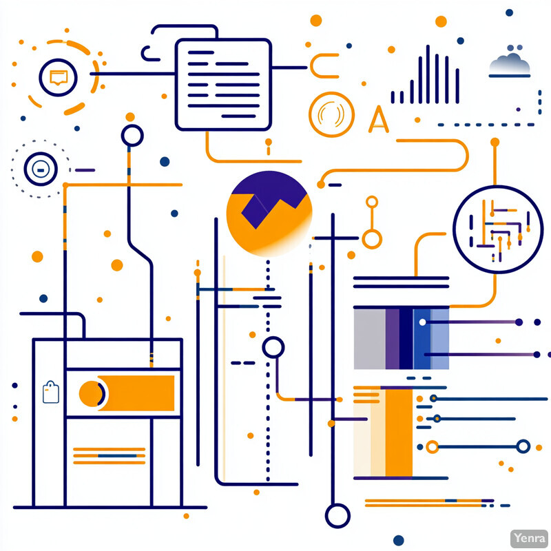 The infographic is a complex representation of multiple factors and considerations, set against a white background with various colors and symbols.