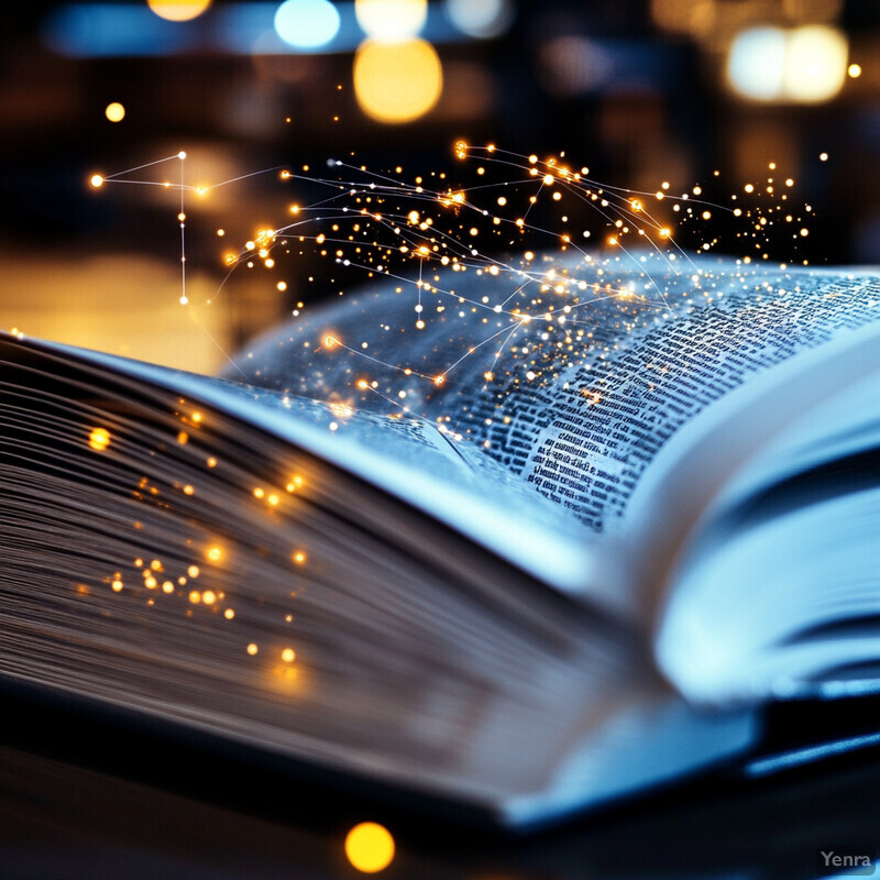 An open book with a constellation map on its pages, set against a blurred background of a library or study room.