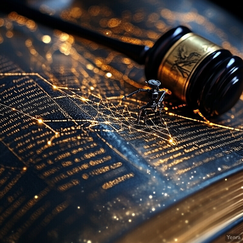 A gavel rests on top of an open book in a formal setting.