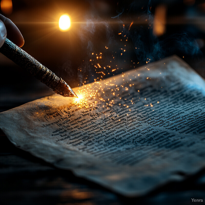 A person holds a lit sparkler above an open book in a dimly lit room.