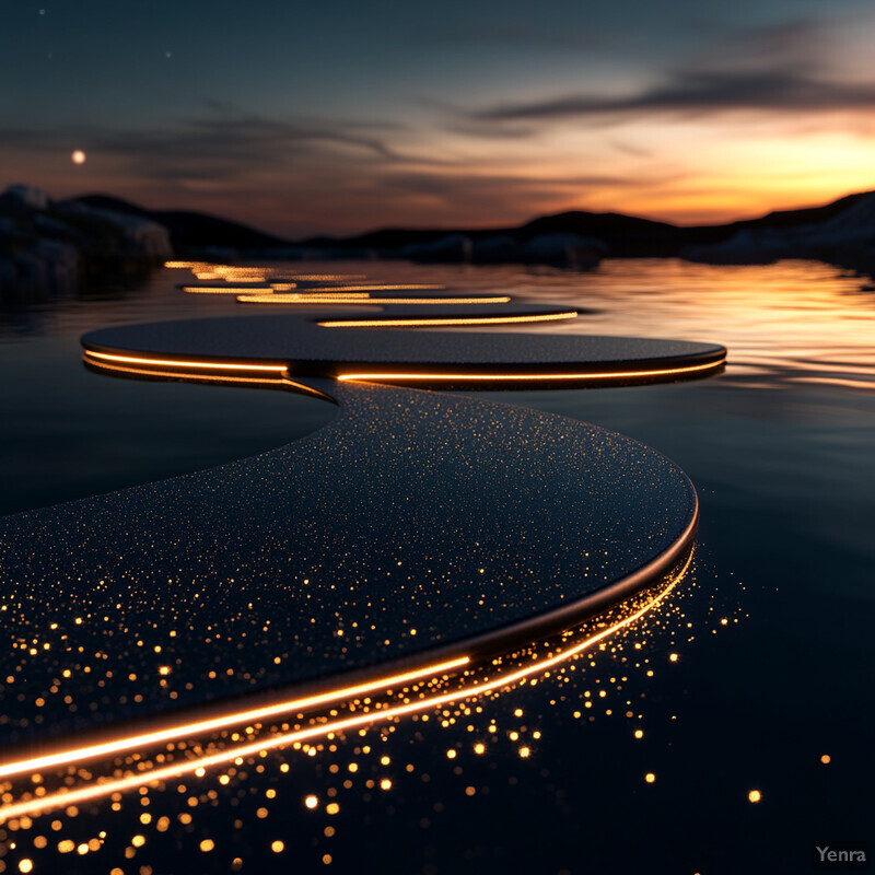 A serene and mystical scene of glowing orbs floating on water.