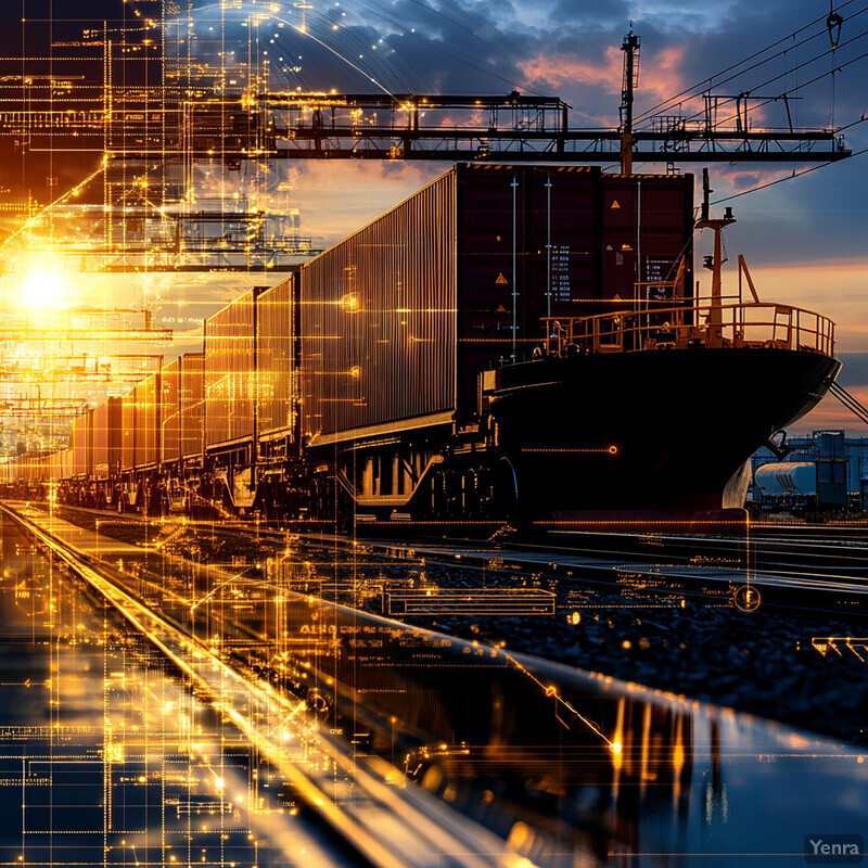 A large ship is docked at a port with several shipping containers stacked on top of each other.