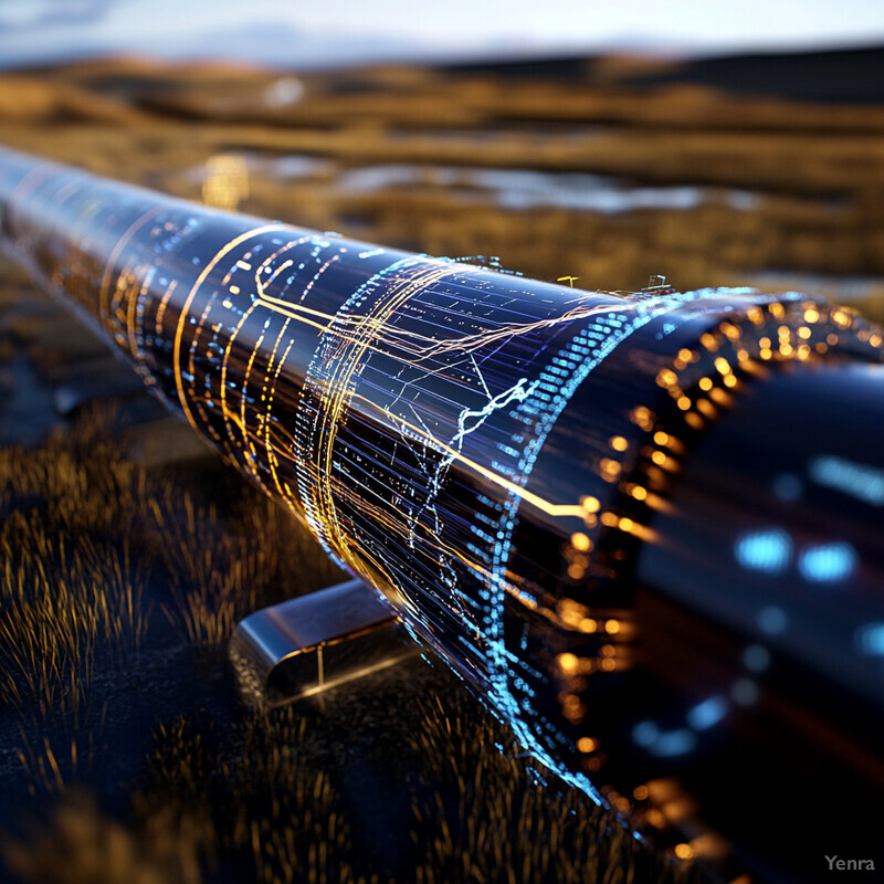 An abstract representation of a damaged pipe or tube with various cracks and fissures.