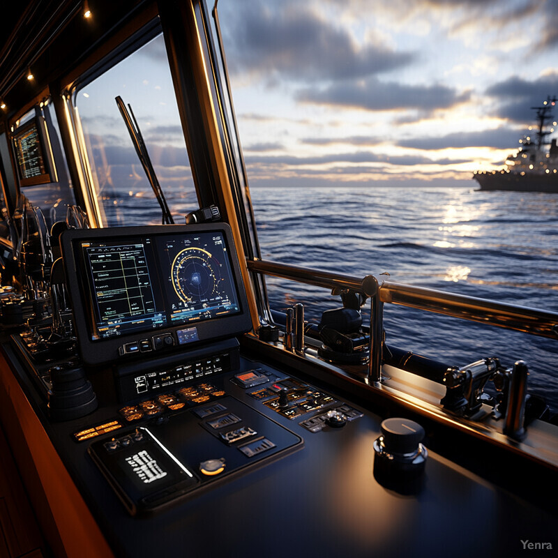 Augmented Reality display on a ship's bridge console.