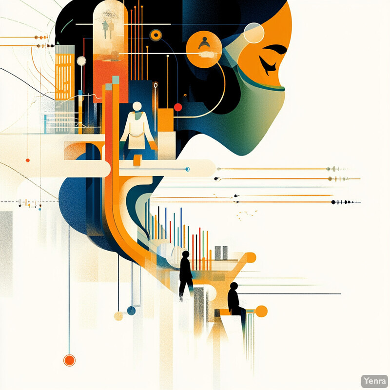 An abstract representation of human behavior and compliance modeling, featuring a stylized head and neural connections.