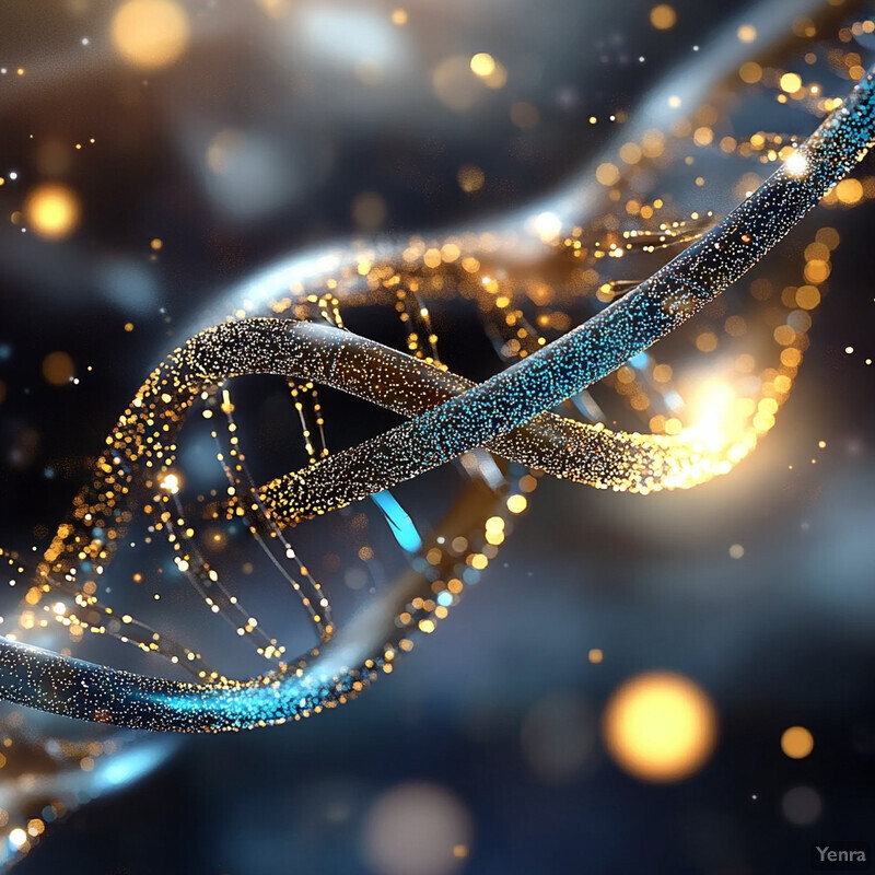 A stylized representation of the double helix structure of DNA.