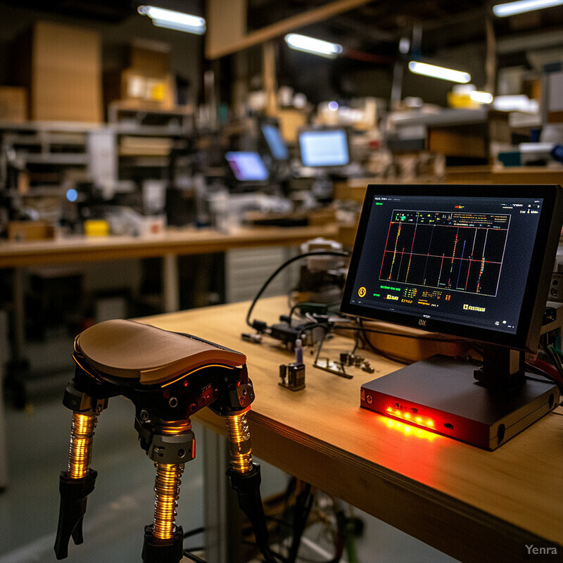 The image shows a workshop or factory with various machines and equipment scattered throughout the room.