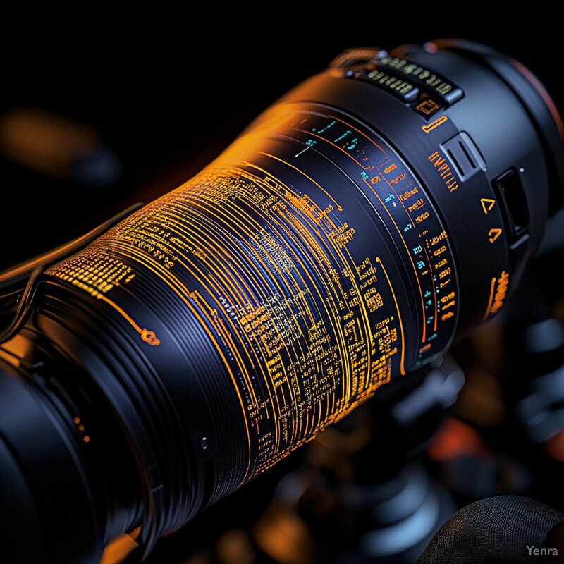 A camera lens with an advanced circuit board design, suggesting high-tech sophistication.