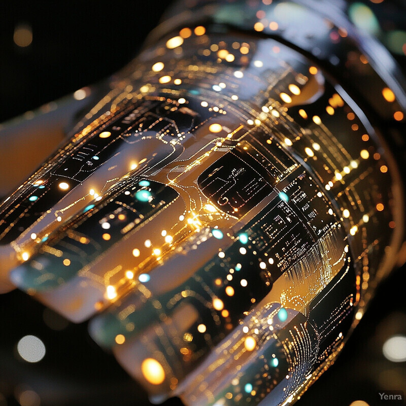 A high-tech device with a black surface and gold circuitry patterns, possibly used for medical purposes.