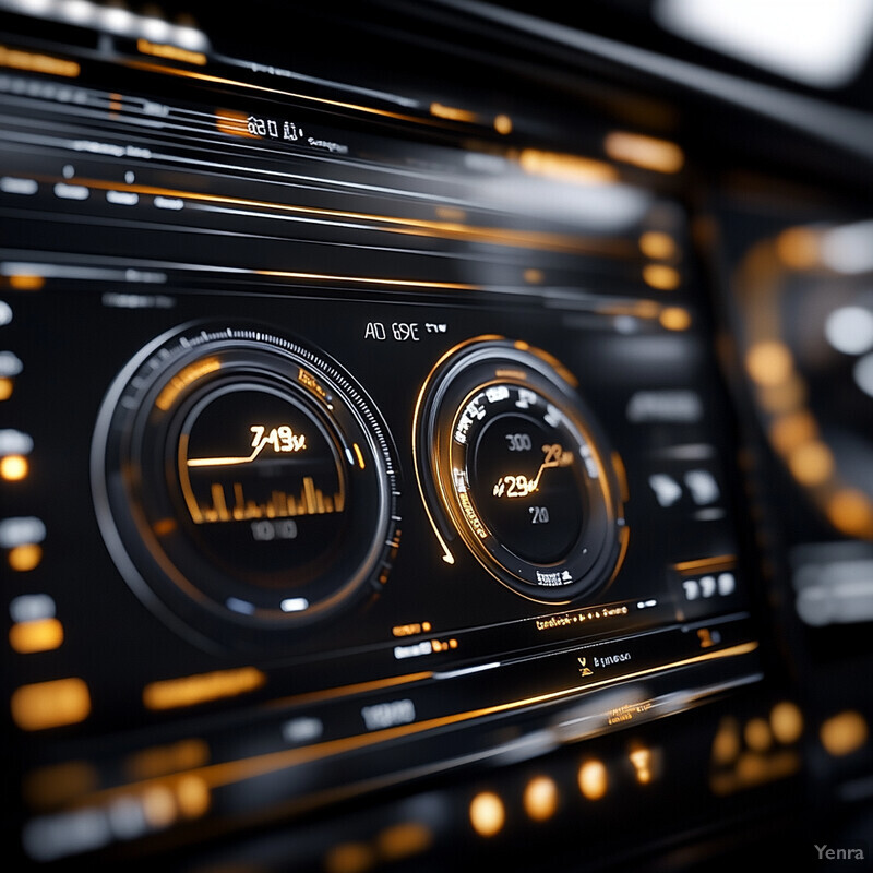 Advanced dashboard featuring two circular gauges with distinct displays.