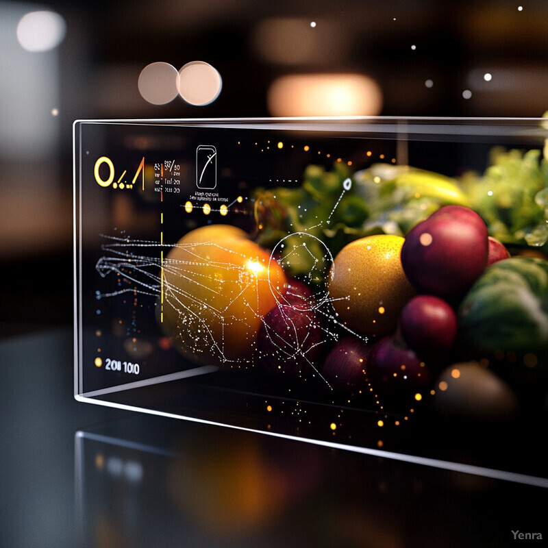 A glass display case filled with an assortment of fresh fruits and vegetables.