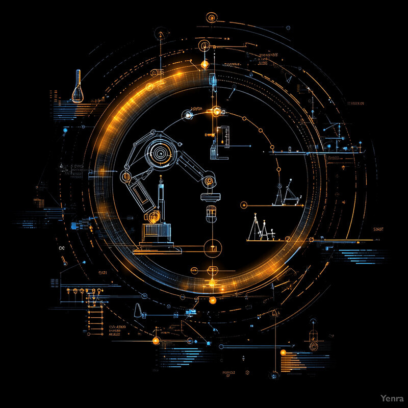 A futuristic and technological representation of a closed-loop experimentation setup.