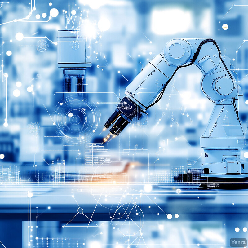 A robotic arm is being used to manipulate a microscope slide in a laboratory setting.