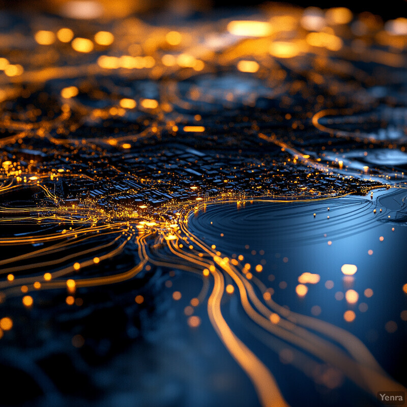 Abstract representation of climate modeling and downscaling with intricate patterns and colors.