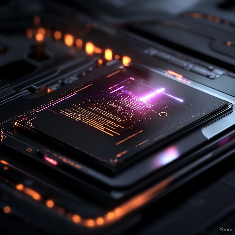 A futuristic-looking computer chip with advanced technology for efficient processing.