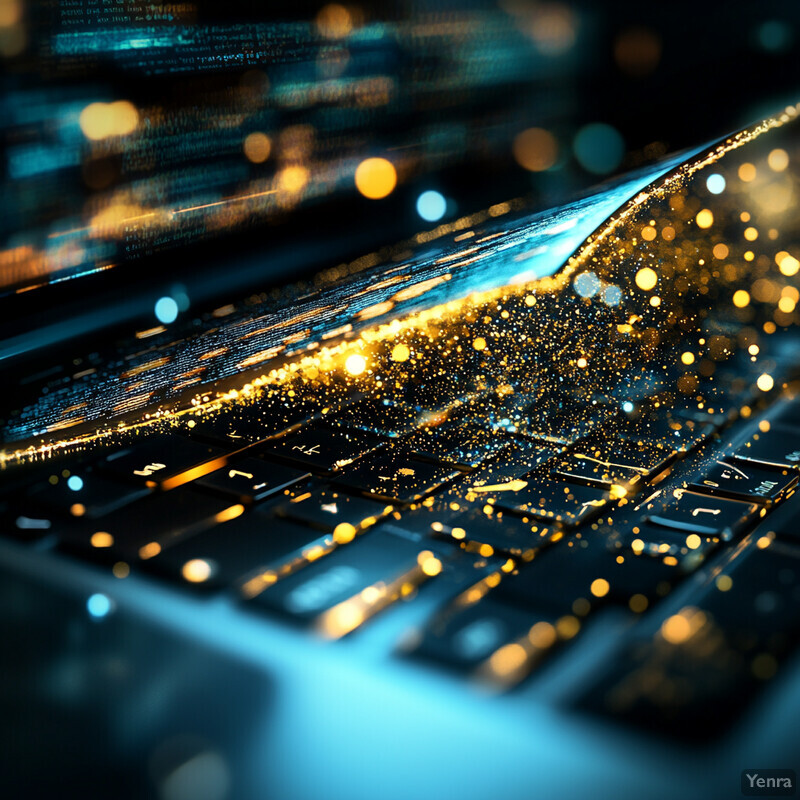 A close-up view of a keyboard with a blurred background.