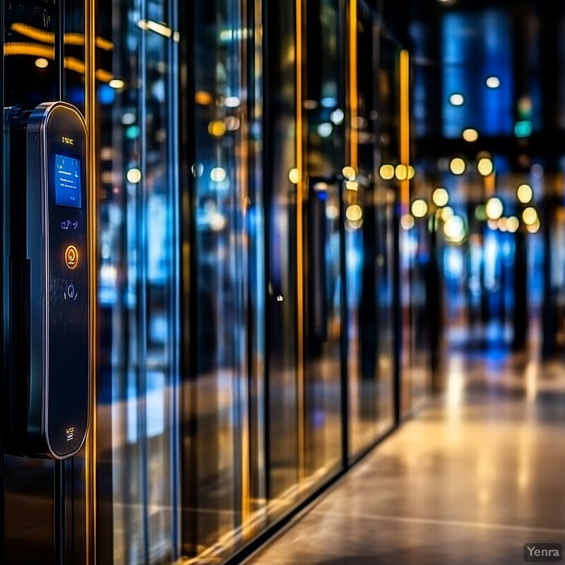 An elevator control panel or similar device in a building with multiple floors.