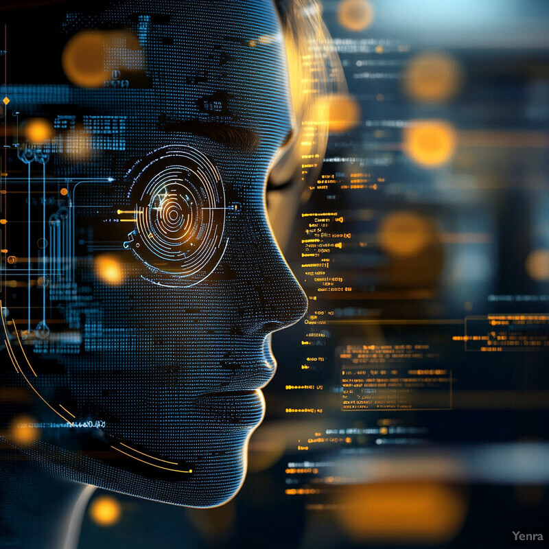 A futuristic illustration representing artificial intelligence's natural language understanding and sentiment analysis capabilities.