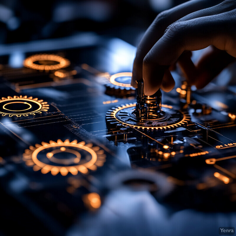 Person's Hand Adjusting Control Knobs on Electronic Device in Studio Setting