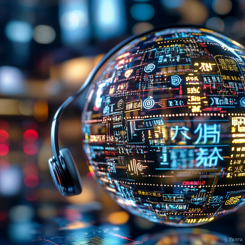 A globe with a headset in front of it, possibly representing global communication or customer service.