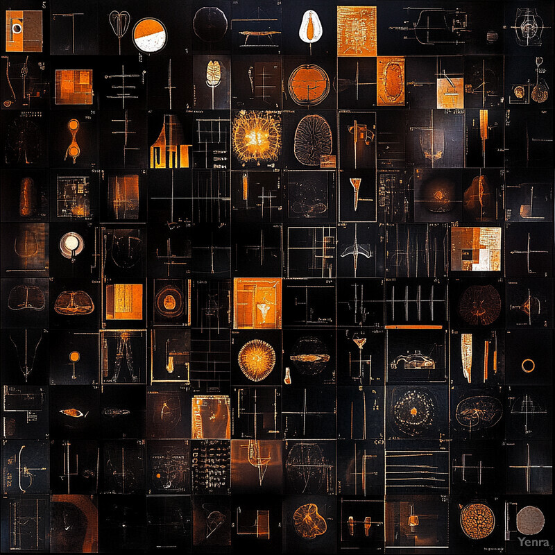 A detailed analysis of the image reveals a rich tapestry of shapes and colors, showcasing the artist's skillful use of various techniques to create a visually stunning composition.