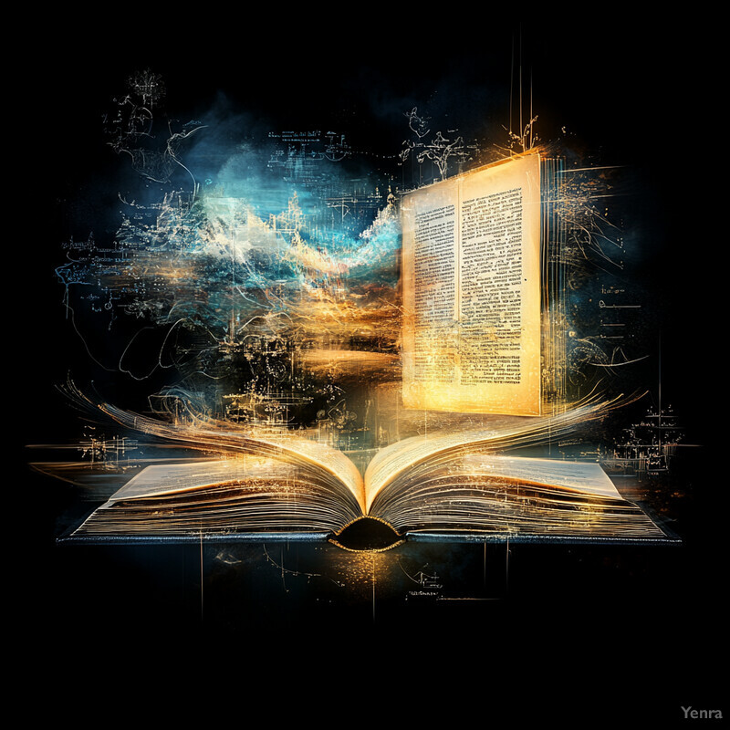 An open book with its pages spread out, revealing a sea of knowledge and wisdom.