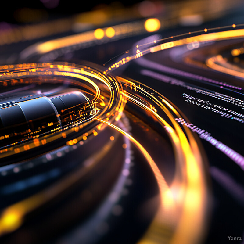 Abstract representation of data integration with CLM software in a high-tech environment.